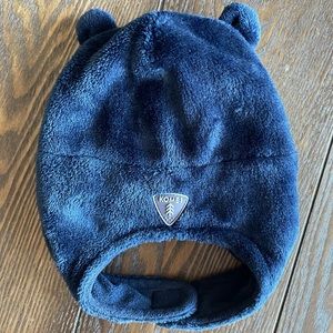 Navy Blue KOMBI Infant Fleece Velcro Winter Hat With Ears